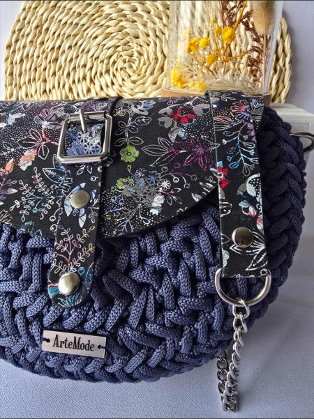 TOREBKA JODEŁKA - KOLOR JEANS DOSTĘPNA OD RĘKI - ArteMode zdjęcie 3